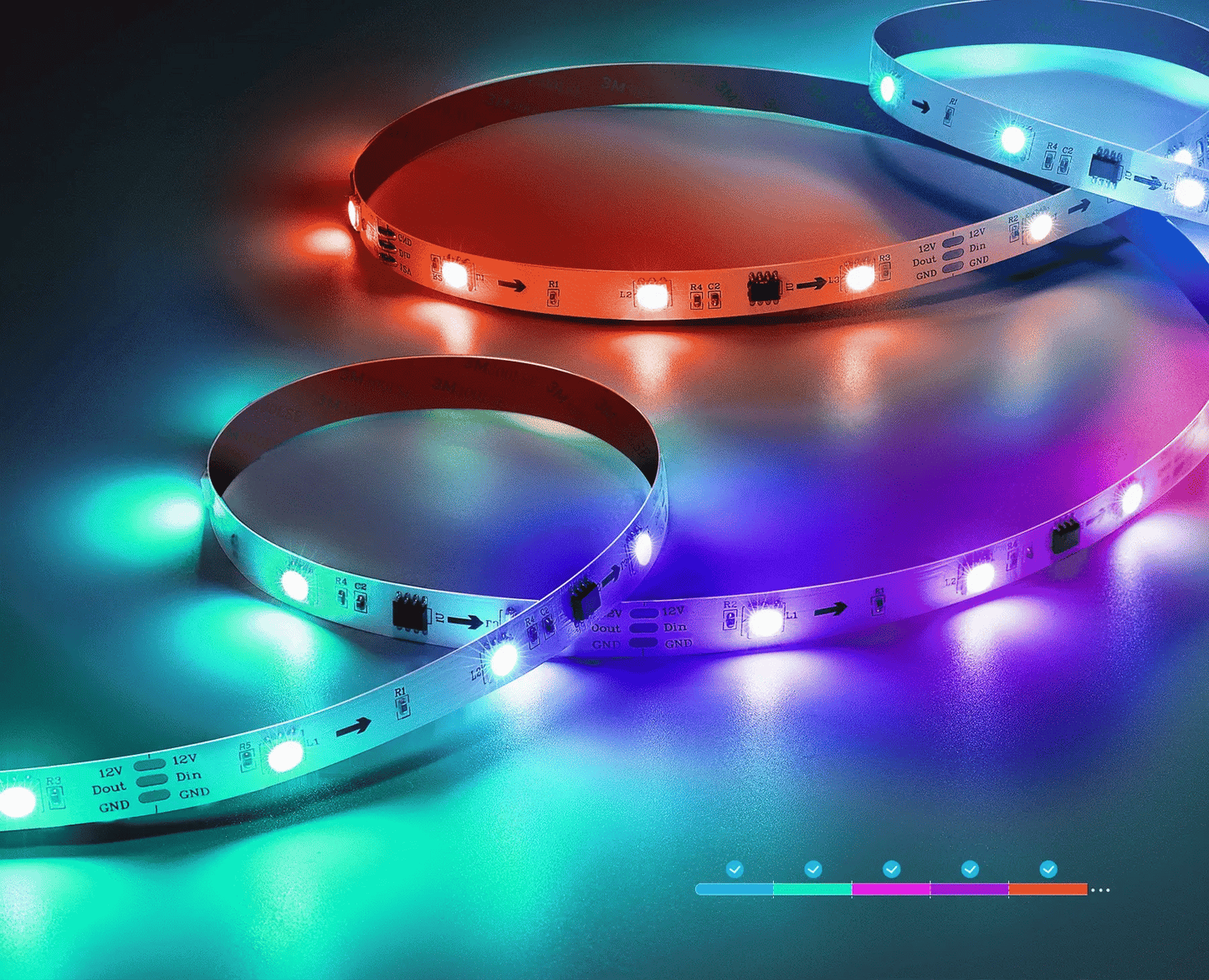 Многоцветна LED RGB ЛЕНТА, 5 М с дистанционно управление